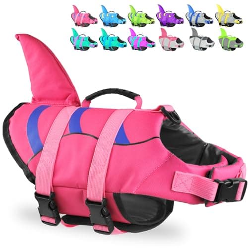 Fragralley Dog Life Jacket Shark, Dog Life Vest Adjustable Ripstop, Dog Swimming Safety Vest with Superior Buoyancy & Rescue Handle for Small Medium Large Dogs, Swim, Pool, Beach, Boating - Image 1