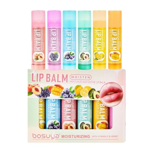 6 Flavors Lip Balm Set-Gentle Hydration for Dry & Sensitive Lips, All-Day Moisture Hydrating & Repairing for Delicate Lips Smooth Non-Greasy