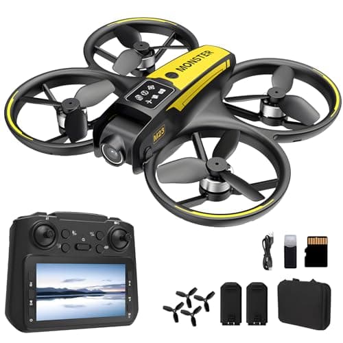 Drone for Kids with Camera and 4.5" Screen Remote – Beginner RC Drone with Brushless Motor, Optical Flow Hover, One-Key Takeoff, FPV Video, 2 Batteries - Image 1