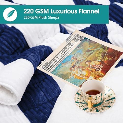 Sherpa Weighted Blanket for Adults 15lbs, 48"x72", Twin Full Size Fuzzy Heavy Throw Blanket for 120-160lbs, Microfiber Soft Thick Big Blankets Weighted Comforter Breathable Gift for Sleeping, Navy - Thumbnail 6
