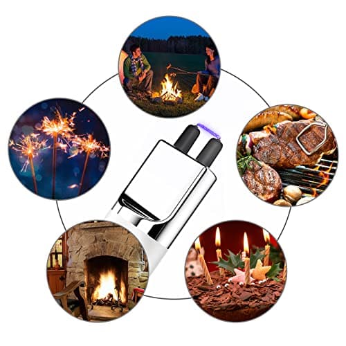 REIDEA USB Candle Lighter, Windproof Flameless Electronic Rechargeable with Safety Protector Button for Home Candle Outdoor Activities (White) - Thumbnail 5