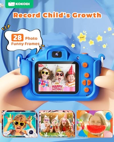 KOKODI Kids Camera Toy Digital Camera for Kids, Dinosaurs Birthday Gifts for Boys Age 3-12, 1080P HD Video Camera for Toddler, Children Toys for 3 4 5 6 7 8 9 Year Old Boys with 32GB SD Card - Thumbnail 3