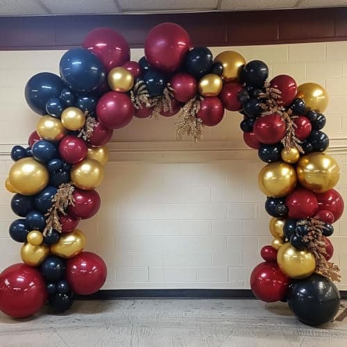 Red Black Gold Balloon Garland Arch Kit 139pcs Double Stuffed Latex Balloons for Gender Reveal Bridal Shower Anniversary Birthday Party Decorations - Thumbnail 5