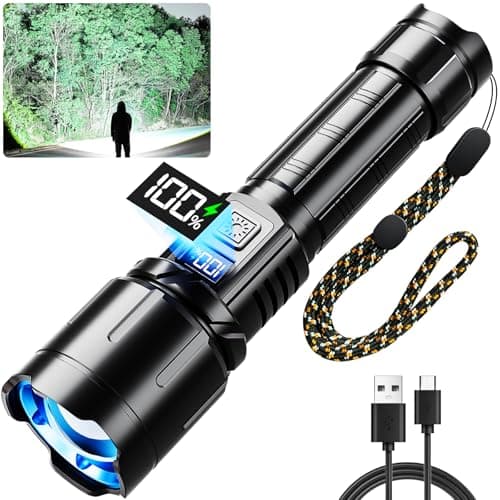 KNIBO Rechargeable Flashlight 99000 High Lumens, LED Super Bright Flash Light, Tactical Flashlights with LCD Power Display, 6 Modes, Waterproof, Brightest Flashlight for Emergencies Camping - Image 1