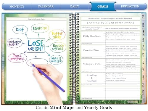 Tools4Wisdom Planner 2026-2027 - Dated April 2026-2027 June - Weekly Monthly Daily Academic Year Calendar with Stickers, Tabs, Pocket & Thick Paper - Spiral Bound 8.5x11 Hardcover - A6J7 - Zen Sunrise w Quote - Thumbnail 5
