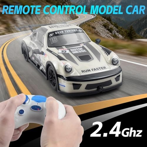 Cosaway Remote Control Car 2.4GHz Drift RC Car Toys for Kids Lights Up High Speed Race Car for Boys and Girls Gifts 3+ Years Old - Thumbnail 4