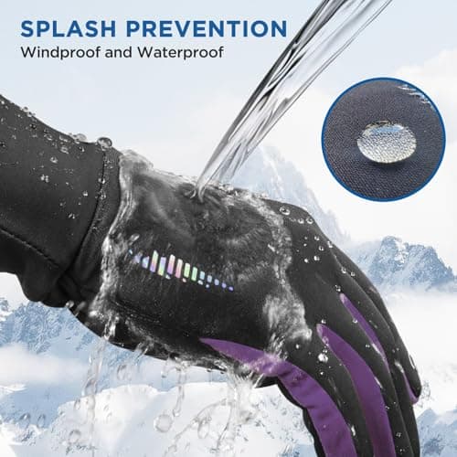 SIMARI Kids Winter Gloves with Touchscreen, Warm Thermal, Water-Resistant, Windproof for Boys Girls Toddler, Gloves for Cold Weather Running Cycling Snow Skiing Hiking Football Rugby Camping, Purple - Thumbnail 4