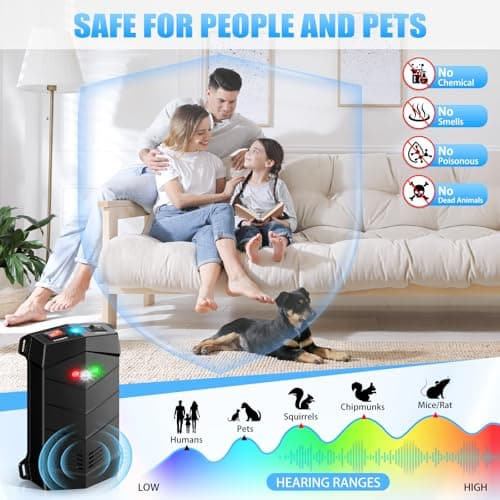 Rodent Repellent for Car Engines, Mouse Repellent Ultrasonic Rodent Repeller, Variable Frequency Ultrasonic&LED Strobe Lights, Keep Mice Away from Car Engines, Indoors, Outdoors, Rooms (2-Pack) - Thumbnail 5