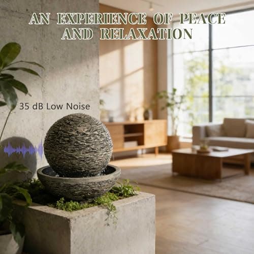 ZABRVYN 14.17" Water Fountain Indoor/Outdoor Sphere Waterfall Fountain - Thumbnail 4