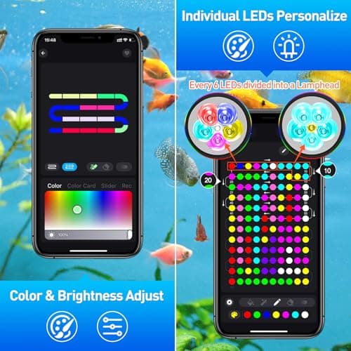 T-SUNUS Smart Bluetooth LED Pond Lights IP68 Waterproof Submersible Underwater Light 4-in-1 Dimmable Timing Landscape Spotlights for Fountains Ponds Waterfalls Aquariums Fish Tank Garden Fountain - Thumbnail 3