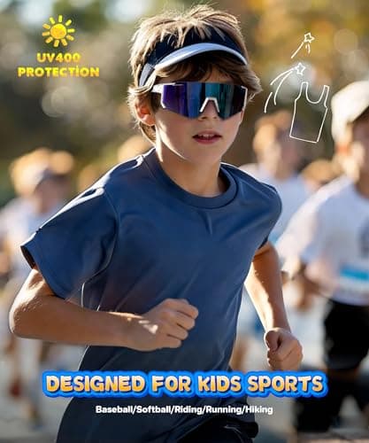 KALIYADI Kids Polarized Sunglasses Youth-Baseball-Sunglasses: Boys Girls Sport Running UV400 Protection Sun Glasses Age 6-14 - Thumbnail 2