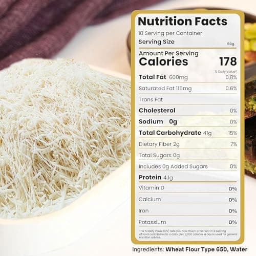 Chobella Premium Dried & Shredded Kataifi Fillo Dough, 500g (1.1lb), Kurutulmus Kadayif Pastry Dough, Ingredient for The Viral Dubai Pistachio Chocolate Bar, Knafeh, Kunafa, Phyllo, Katifi, Kataifi - Thumbnail 2