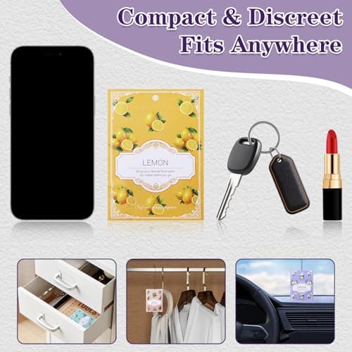 YAXUNDZ Vanilla Sachets for Drawers and Closets - 12 Pack Long Lasting Odor Eliminator Bags, Natural Fresh Scent for Wardrobe, Storage, Car & Home, Air Freshener Sachets - Thumbnail 4