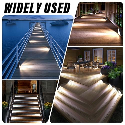 ROSHWEY Solar Step Lights for Outside Waterproof, 8 Pack Outdoor Deck Steps Lights, Triangle Solar Stair Light for Outside, Front Porch, Dock, Backyard, Path, Walkway, Patio Decor, Cool White - Thumbnail 2