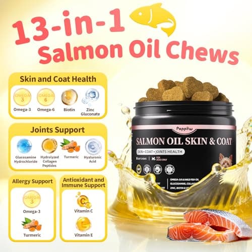 Salmon Oil for Dogs Skin & Coat, 13 in 1 Wild Alaskan Fish Oil for Dogs - Omega 3 EPA & DHA & ALA Fatty Acids, Dog Allergy Relief Chews, Joint & Immune Support,135 Count, Salmon Flavor, Soft Chews - Thumbnail 4