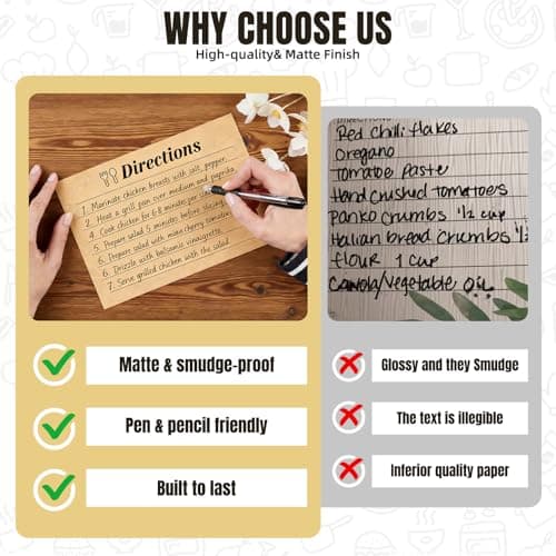 4x6 Inch Kraft Recipe Cards, 110 Sheets Double Sided Thick Card Stock with Lines, Vintage Cooking Cards for Wedding, Bridal Shower and Baby Shower,Kitchen Diaries(Brown) - Thumbnail 4