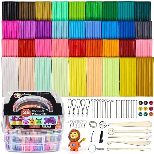 CiaraQ Polymer Clay Starter kit, Oven Baked Modeling Clay with Sculpting Tools, 36 Colors, 2.6 lbs - Image 1