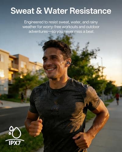 Clip On Earbuds, Open Ear Earbuds Wireless Bluetooth, Ear Clip Bluetooth Headphones for Running Sport, Lightweight Comfort, Secure Fit for Small Ears, Ultra Clear Calls with Mics, Waterproof, 40H Play - Thumbnail 3