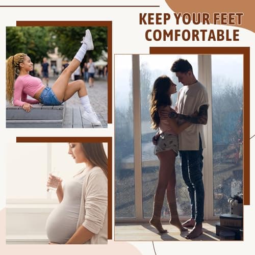 Jspupifip Ruffle Slouch Socks for Women, 6 Pairs Breathable Stacked Scrunchy Socks Extra Long Knit Knee High Thick Scrunch Sock, Halloween Christmas Carnival Gifts for Girls - Thumbnail 6