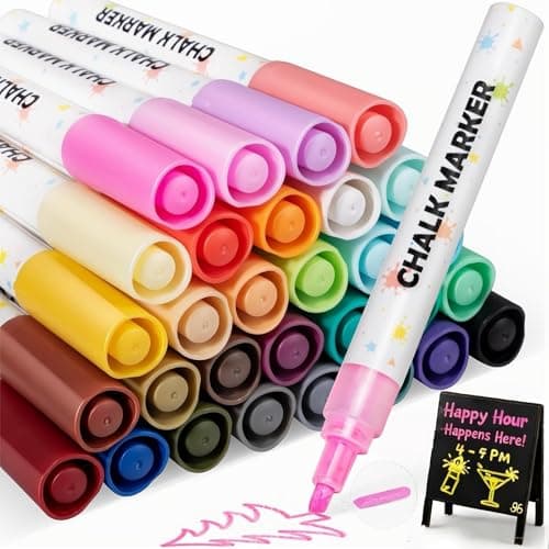 botkc Chalk Markers - 30 Washable Liquid Chalk Markers for Blackboard,Window Markers Paint Pens with Reversible Tip, Chalk Markers for Chalkboard Signs, Teachers, Windows, Glass, Calendar, Menu - Image 1