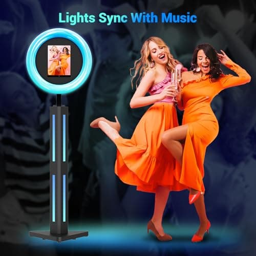 Portable Photo Booth Stand Shell with Flight Case, Fits for 12.9in 11in 10.9in 10.2in Ipad,Selfie Photo Booth with ChackTok PhotoBooth VIP Member,Ideal for Parties,Wedding and Events - Thumbnail 5