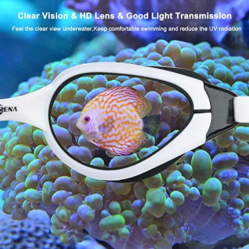 PHELRENA Swim Goggles, Anti Fog,No Leaking,UV Protection,Shatter-Proof, Clear Wide Vision Triathlon Swim Goggles - Thumbnail 6