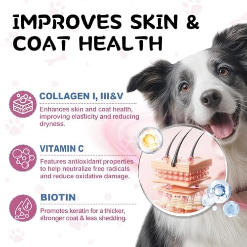 Petrivium Liquid Collagen for Dogs and Cats, 5 Types of Grass-Fed Collagеn (I, II, III, V & X) for Skin & Coat, Itch Relief, Hips & Joints with MSM, Biotin and Hyaluronic Acid, 2 Oz - Thumbnail 3