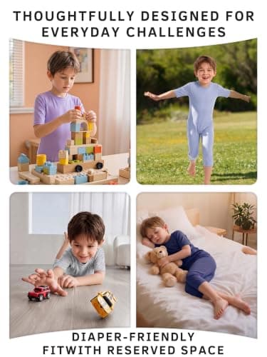 Recorah Adaptive Anti-Strip Jumpsuit for Autism Kids Enhanced Tear-Resistant Fabric Reinforced Stitching Secure Back Zipper - Thumbnail 6