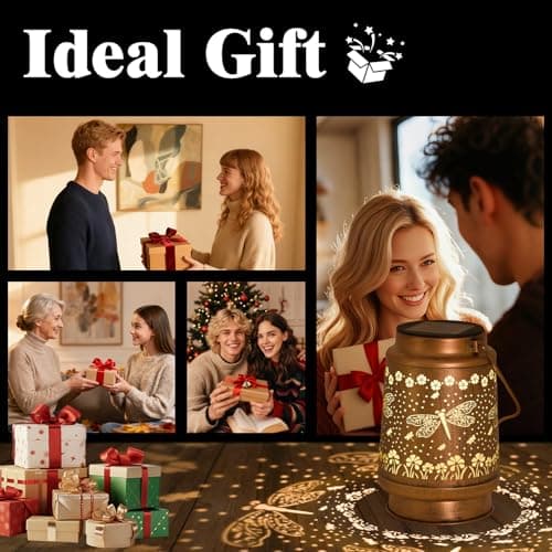 2Pack Solar Lights Dragonfly Solar Lanterns Outdoor Waterproof - Garden Decor Birthday Gifts for Women Mom Grandma Hanging Decoration Outside for Yard, Patio, Backyard, Porch - Thumbnail 6