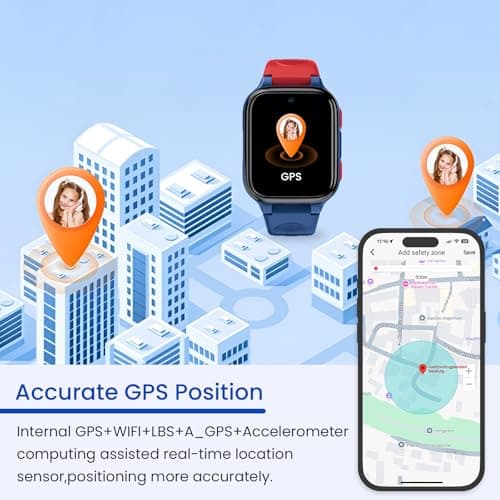 LAGENIO K9 Smart Watch for Kids with GPS Tracker, AI Voice & Video Call,1.78" AMOLED, 4G Smartwatch with SOS, Parental Controls, School Mode, IP68 Waterproof Kids Smartwatch for Teens Ages 3 and Up - Thumbnail 3