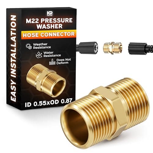 Male to Male Hose Adapter - M22 14mm Quick Connect, Pressure Washer Hose Coupler, 4500 PSI High-Pressure, Durable Brass Construction, Leak-Proof Design, Easy to Install for Home & Commercial Use - Image 1