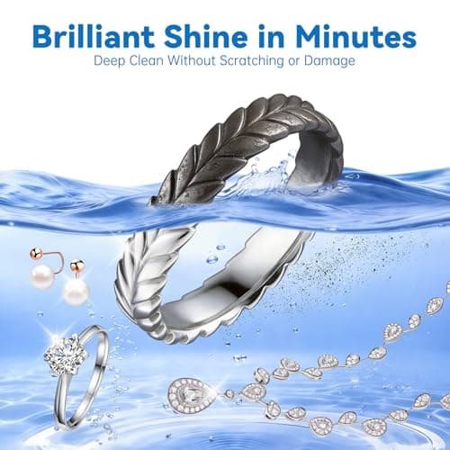 CANHOPE Ultrasonic Retainer Cleaner Machine, Ultrasonic Jewelry Cleaner, Denture Cleaner for Invisalign, Mouth Guards, Night Guards, Aligners, Toothbrush – Detachable Base & Lid, Digital Timer, Black - Thumbnail 3