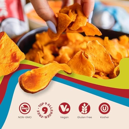 Jackson’s Sweet Potato Kettle Chips with Sea Salt made with Premium Avocado Oil (1.5 Ounce, Pack of 18) - Allergen-friendly, Gluten Free, Peanut Free, Vegan, Paleo Friendly - Shark Tank Product - Thumbnail 4