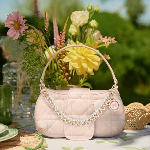 yuboo 2Pcs Pearl Purse Bag Charm, Adjustable Bag Strap Replacement with Bow Pendant for Handbags, Spring Purse Bag Chain for Handbag Making Supplies & DIY Accessories (Black/White) - Thumbnail 4