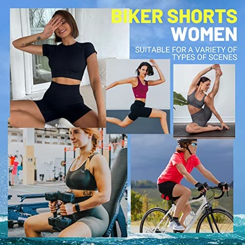Syrinx 3 Pack Biker Shorts for Women – 8"/5"/3" High Waisted Tummy Control Workout Yoga Running Athletic Shorts5 in（Pocket）,XX-Large,Black/Navy Blue/Rosy Brown - Thumbnail 2
