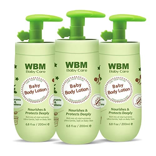 WBM Care Baby Lotion | Nourishes & Protects Deeply | Face & Body Lotion with Natural Honey and Wheatgerm Oil 6.8 oz (Pack of 3)
