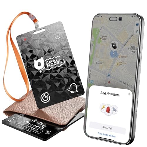 0SMALLMODEL Wallet Tracker Card, 0.07Inch Thin and Rechargeable Air Card Tag with Lanyard, Find My Wallet Tracker Card, Work with Apple Find My [iOS Only], Charger Not Include, Mens Gifts for Her - Image 1
