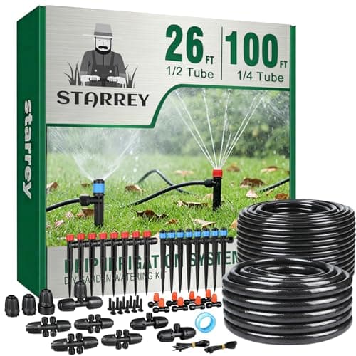Drip Irrigation System for Garden, 2026-Upgraded Quick Connect Garden Watering Kit All-in-One with 1/2 inch 1/4 inch Irrigation Tubing for Garden, Lawn, Greenhouse, Raised Beds (126FT) - Image 1