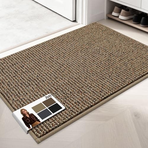 JSEI Dirt Trapper Door Mat 24"x36" Non-Slip Washable Entrance Mat, Dog Doormats, Absorbent & Fade-Resistant Floor Mats, Low Profile Welcome Mats for Entryway, Front Door, and Inside Entrance, Taupe - Image 1