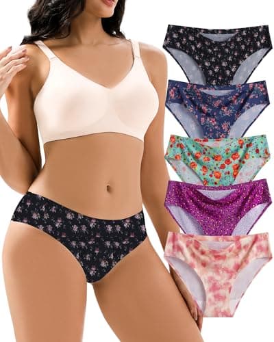 Jaywan Women's Seamless Underwear for Women 5-Pack No Show Panties for Women, Breathable Bikini Underwear for Everyday Wear - Image 1
