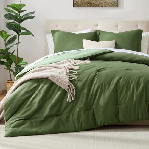 satisomnia Lightweight Green King Size Comforter Set, 3 Piece Comforter King Size - Image 1