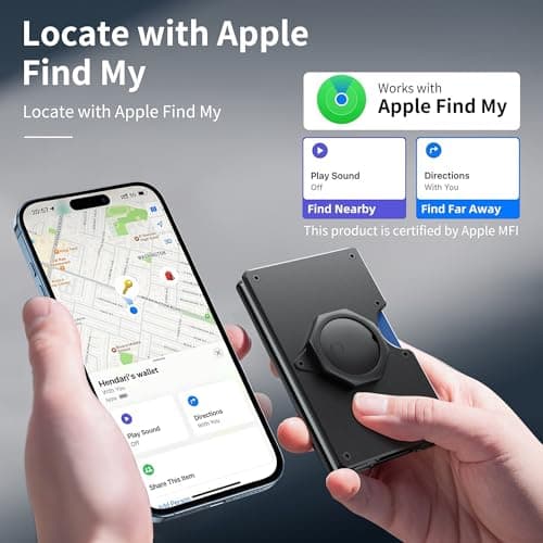 BIIGELL Wallet for Men - Air Tags Metal Wallet Work with Apple Find My(iOS Only), Mens Wallet with Removable Money Clip, RFID Blocking Credit Card Holders, Slim Wallet Tracker(Air Tags included) - Thumbnail 3