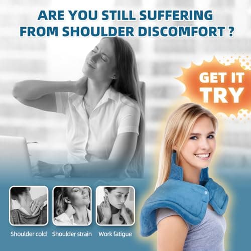 Curety Heating Pad for Neck and Shoulders, Weighted Electric Neck Heating Pad for Back Pain Relief 6 Heat Settings 4 Timers Auto Off Birthday Christmas Gifts for Women Mom Men Dad - Thumbnail 4