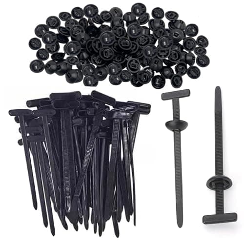 100PCS Upgraded Universal Cable Tie Buckle Dual-Side Insert Self-Locking Nylon Cable Zip Ties with Pin & Button Plastic Heavy-Duty Zip Tie UV Resistant Automotive Zipper Clips for Cars Daily Fixing - Image 1