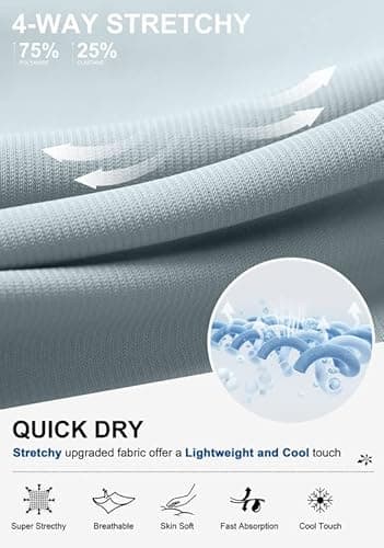 Viodia Men's 7" Golf Shorts with 5 Pockets Elastic Waist Dry Fit Stretch Lightweight Shorts for Men Hiking Casual Athletic - Thumbnail 5