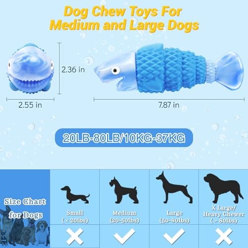 WinTour Tough Dog Toys for Aggressive Chewers, Indestructible Dog Chewers for Medium & Large Breeds, Squeaky Durable Chew Toys to Keep Them Busy, Reduce Boredom, Teeth Cleaning, Bacon Flavor - Thumbnail 5