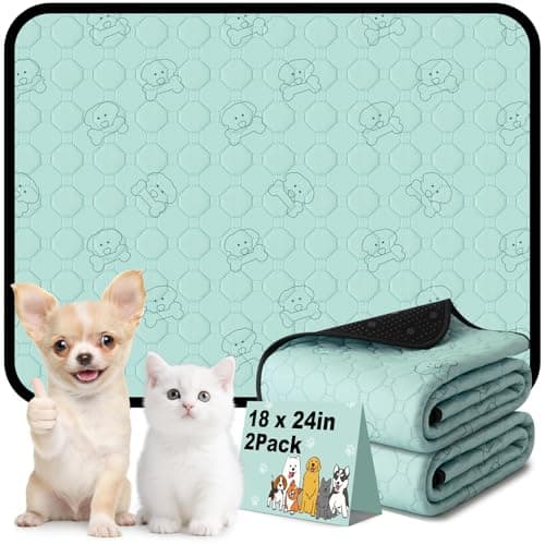 Washable Pee Pads for Dogs, 18"x24" 2 Pack Reusable Puppy Training Pads, Super Absorbent Waterproof Leak-Proof Dog Pee Pads, Non-Slip Bottom, Heavy Duty Whelping Pads for Crate, Playpen, Bed, Floor - Image 1