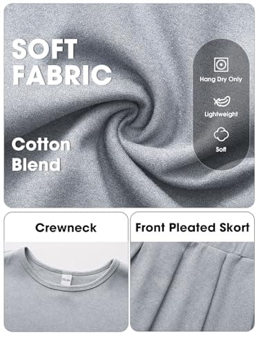 EXLURA Women Summer 2 Piece Sets Tennis Skirt Outfits Casual Cotton Cap Sleeve Tops Pleated Skorts Airport Travel Vacation - Thumbnail 2