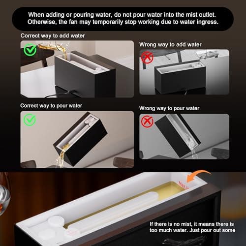 Fireplace Flame Air Diffuser Humidifier,7 Colors Aromatherapy Essential Oil Diffuser, Ultrasonic Aroma Humidifier with Remote Control & Timer - Thumbnail 6
