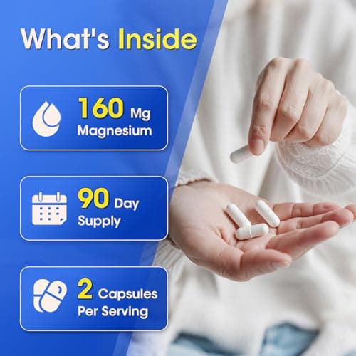 iMATCHME Magnesium Bisglycinate 100%, Magnesium Supplement Support to Sleep & Calmness,Heart Healthy, Muscle & Bones, Maximum Absorption,180 Capsules - Thumbnail 6